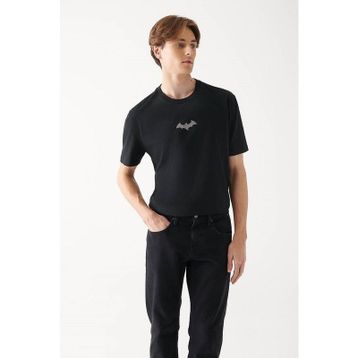 Mavi M066878-900 Batman Bisiklet Yaka Loose Fit Baskılı Siyah Erkek T-shirt