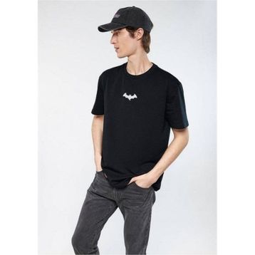 Mavi M066878-900 Batman Bisiklet Yaka Loose Fit Baskılı Siyah Erkek T-shirt