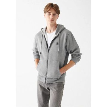 Mavi M066979-34686 Gri Melanj Erkek Fashıon Fermuarlı Sweatshirt