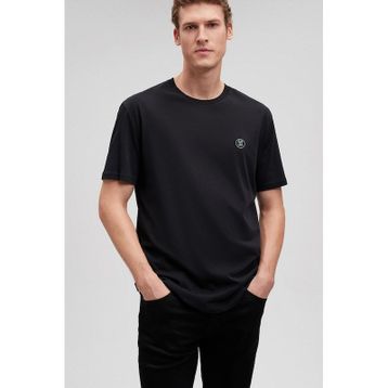 Mavi M067074-900 Logo Bisiklet Yaka Loose Fit Düz Siyah Erkek T-shirt