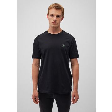 Mavi M067074-900 Logo Bisiklet Yaka Loose Fit Düz Siyah Erkek T-shirt