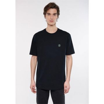 Mavi M067074-900 Logo Bisiklet Yaka Loose Fit Düz Siyah Erkek T-shirt