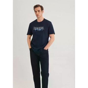 Mavi M067114-34319 Gece Lacivert Erkek İstanbul Baskılı T-Shirt