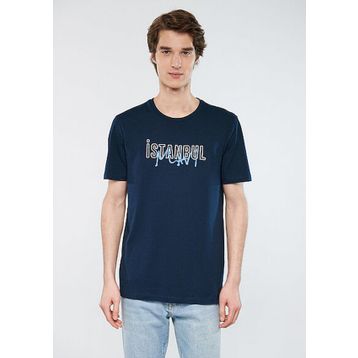 Mavi M067114-34319 Gece Lacivert Erkek İstanbul Baskılı T-Shirt
