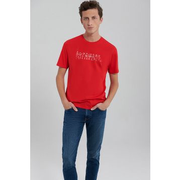 Mavi M067115-70471 Kırmızı Regular İstanbul Baskılı Erkek T-Shirt