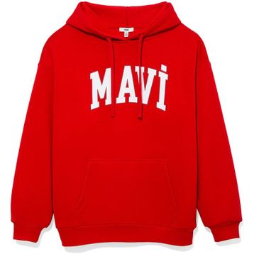 Mavi M1600361-86417 Kapüşon Yaka Kırmızı Kadın Sweatshirt