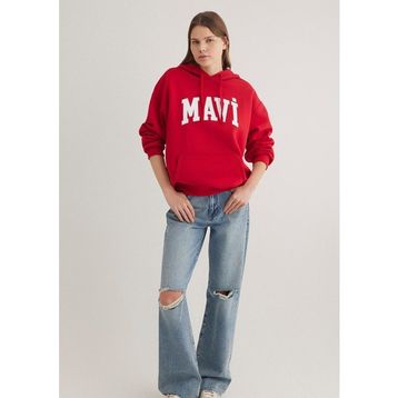 Mavi M1600361-86417 Kapüşon Yaka Kırmızı Kadın Sweatshirt