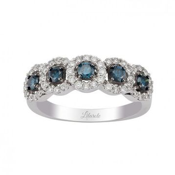 Mavi Pırlanta Beştaş Yüzük
