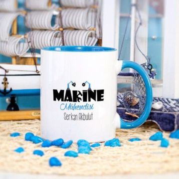 Mavi Renkli Makine Mühendisi Kupa Bardak