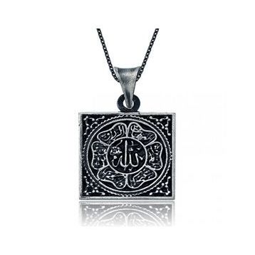 Mavio Allah Yazılı Gümüş Kadın Kolye