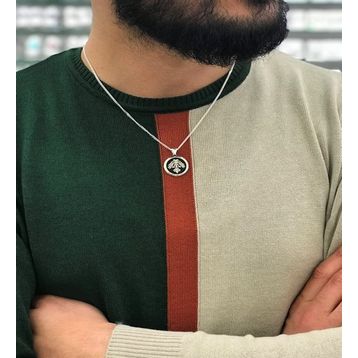 Mavio Çift Başlı Kartal Erkek Gümüş Kolye