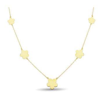 Mavio Gold Çiçek Kadın Gümüş Kolye