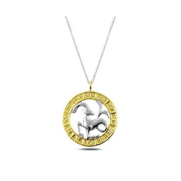 Mavio Gümüş Gold Oğlak Burcu Kolye