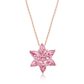 Mavio Gümüş Pembe Lotus Çiçeği Kolye