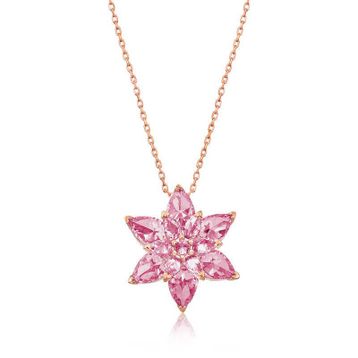 Mavio Gümüş Pembe Lotus Çiçeği Kolye