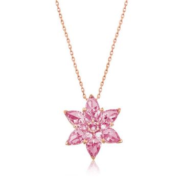 Mavio Gümüş Pembe Lotus Çiçeği Kolye