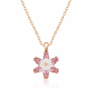 Mavio Gümüş Pembe Lotus Çiçeği Kolye