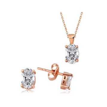 Mavio Gümüş Rose Oval Taş İkili Set