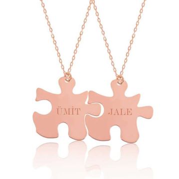 Mavio Kişiye Özel Puzzle İsimli Kadın Gümüş Kolye
