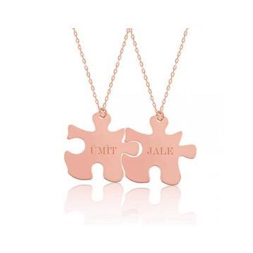 Mavio Kişiye Özel Puzzle İsimli Kadın Gümüş Kolye