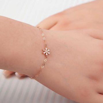 Mavio Rose Çiçek Kadın Gümüş Bileklik