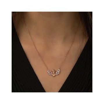 Mavio Rose Kanatlı Melek Kadın Gümüş Kolye