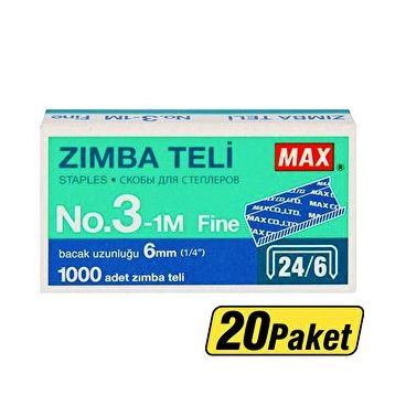 MAX No 24/6 Beyaz 20'li Zımba Teli