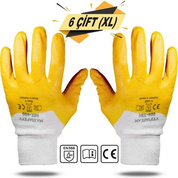 Max Safety NIT-400 Nitril Kaplama Sanayi İş Usta Eldiveni