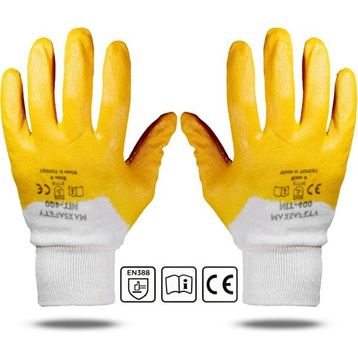 Max Safety NIT-400 Nitril Kaplama Sanayi İş Usta Eldiveni