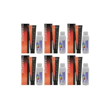 Max Style SPS874 Argan Keratin 2025/08.77 Altın Açık Kahve 6x60 ml Saç Boyası+6x90 ml Oksidan