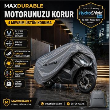 MaxDurable Honda CRF1000L Africa Twin Dct Gri Çantasız Motorlara Uygun Su Geçirmez Motor Brandası