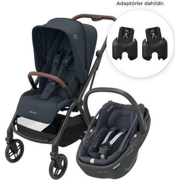 Maxi-Cosi Leona 2 Coral 360 Modüler Ana Kucaklı Ultra Kompakt Çift Yönlü Seyahat Sistem Essential Graphite Bebek Arabası