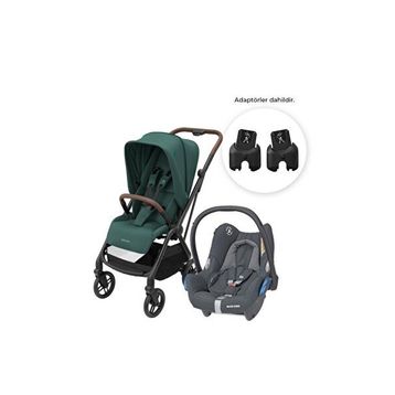 Maxi-Cosi Leona2-Cabriofix Tek Elle Katlanabilen Ultra Kompakt Çift Yönlü Seyahat Sistem Yeşil Gri Bebek Arabası