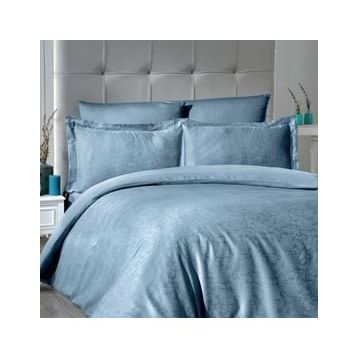 Maxstyle 160x220 cm Jakarlı Reyka Petrol Double Nevresim Takımı