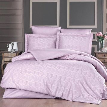Maxstyle 200 x 220 cm Jakarlı Saten Elsa Gül Kurusu Çift Kişilik Nevresim Takımı