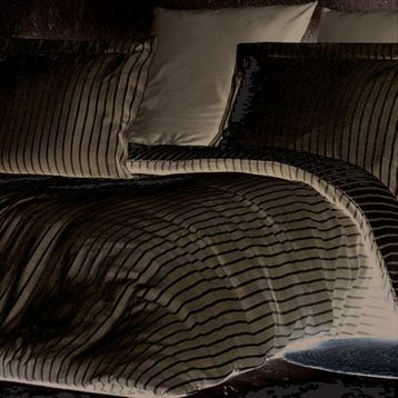 Maxstyle Bambu Çizgili Antrasit Çift Kişilik Nevresim Takımı