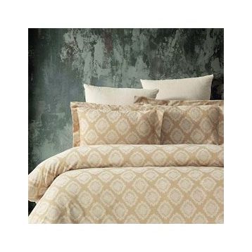 Maxstyle Damask Lyocell Bej Çift Kişilik Nevresim Takımı