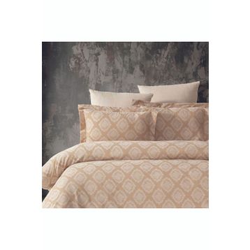 Maxstyle Damask Lyocell Bej Çift Kişilik Nevresim Takımı
