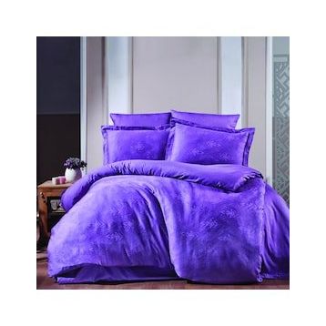 Maxstyle Giza Jakarlı Saten Lila Double Nevresim Takımı