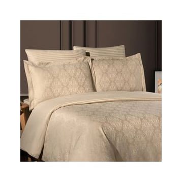 Maxstyle Jakarlı Ornament Bej Double Nevresim Takımı
