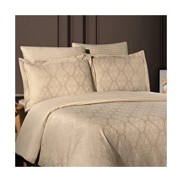 Maxstyle Jakarlı Ornament Bej Double Nevresim Takımı