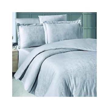 Maxstyle Jakarlı Saten Anemone Gri Çift Kişilik Nevresim Takımı