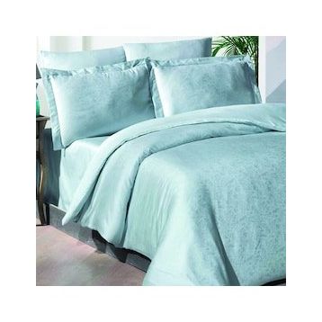 Maxstyle Jakarlı Saten Anemone Mint Çift Kişilik Nevresim Takımı