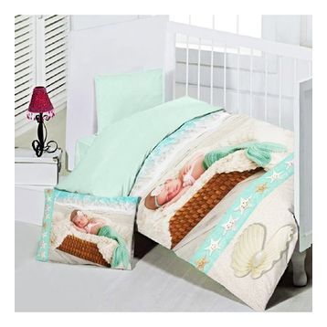 Maxstyle Mermaid 120 x 180 cm Renkli Bebek Nevresim Takimi