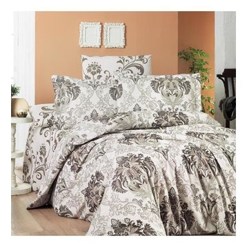 Maxstyle Poplin Saten Soren Açık Kahverengi 200x220 cm Çift Kişilik Nevresim Takımı