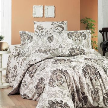 Maxstyle Poplin Saten Soren Açık Kahverengi 200x220 cm Çift Kişilik Nevresim Takımı