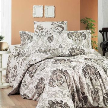 Maxstyle Poplin Saten Soren Açık Kahverengi 200x220 cm Çift Kişilik Nevresim Takımı