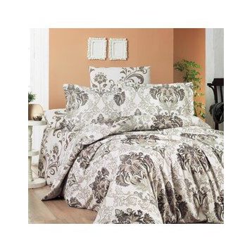 Maxstyle Poplin Saten Soren Açık Kahverengi 200x220 cm Çift Kişilik Nevresim Takımı