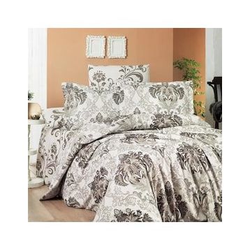 Maxstyle Poplin Saten Soren Açık Kahverengi 200x220 cm Çift Kişilik Nevresim Takımı