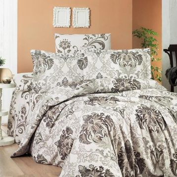Maxstyle Poplin Saten Soren Açık Kahverengi 200x220 cm Çift Kişilik Nevresim Takımı